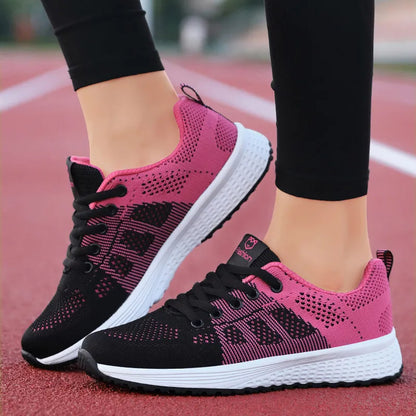 Breathable Walking Mesh Lace Up Flat