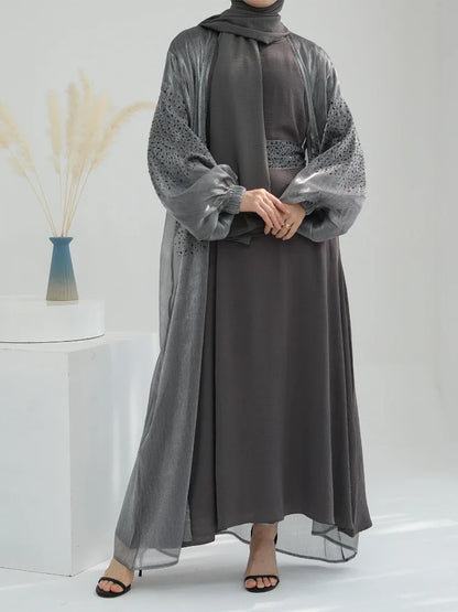 Puff Sleeve Abaya & Inner Dress