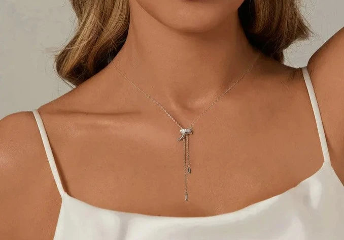 Silver Adjustable Knots Pendant Necklace