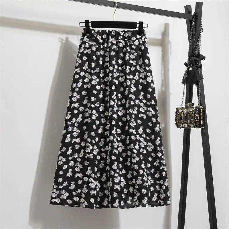 Chiffon skirt Casual Floral Printed