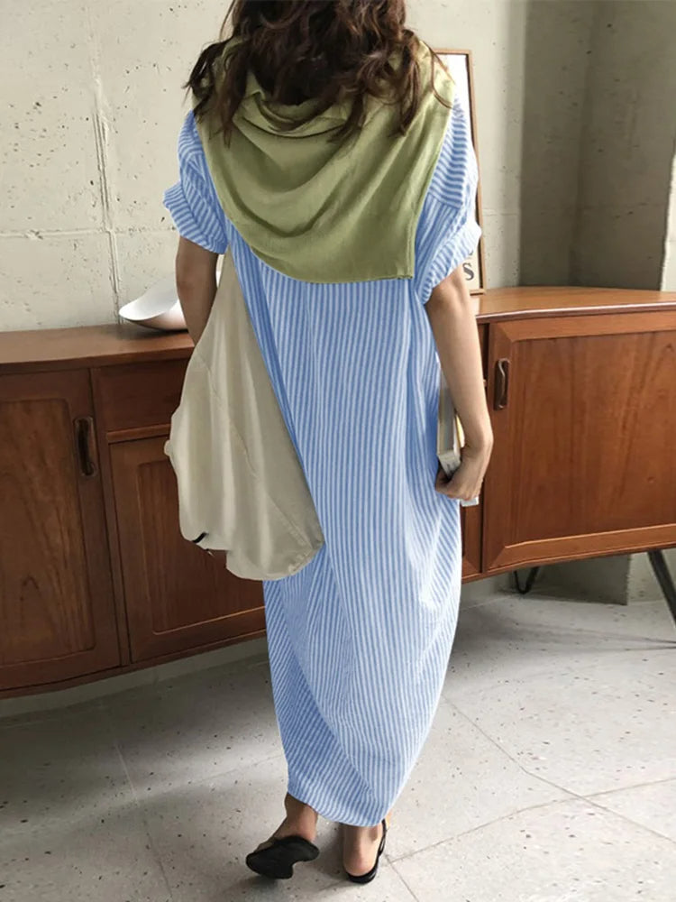 Long Shirt Dress Summer Lapel Nec