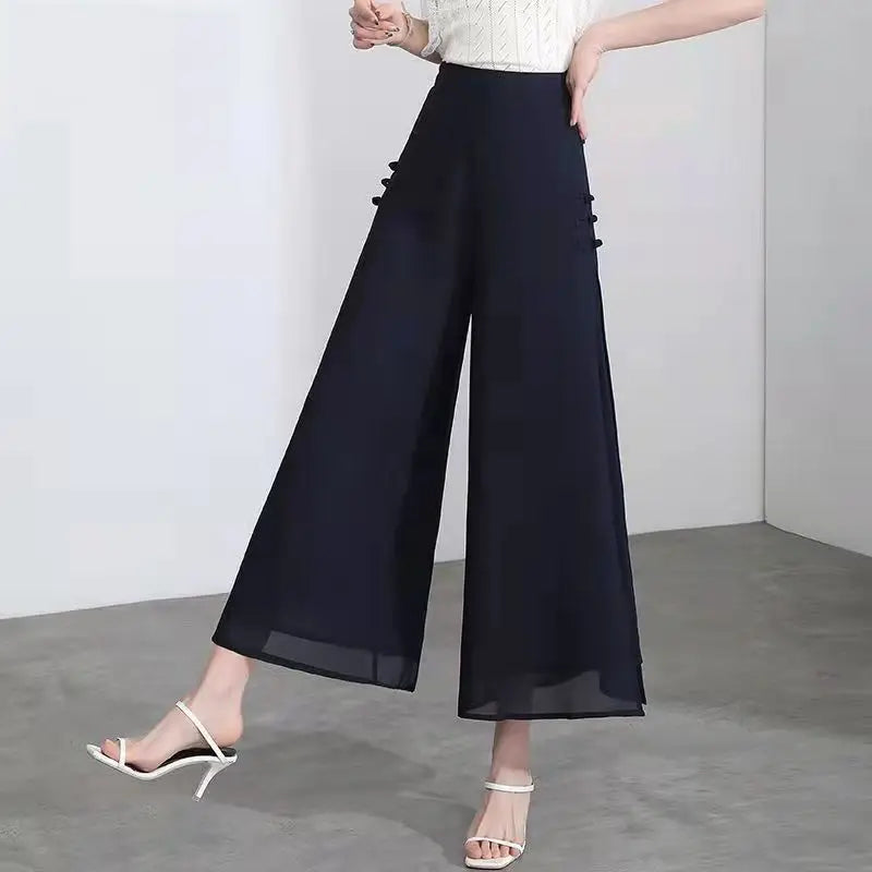 Chiffon Pants Korean Summer New Elastic High