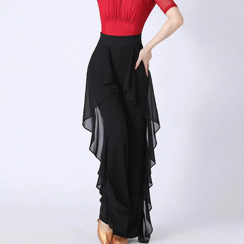 Elegant Women High Waist Chiffon Pants