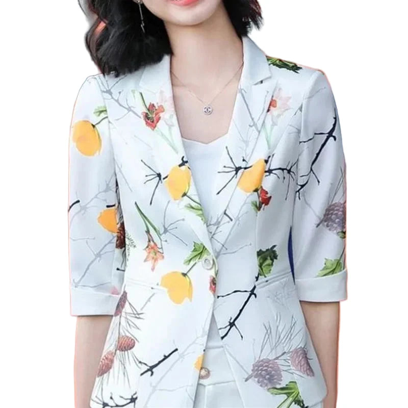 Slim Fit Printed Cardigan Polo Collar