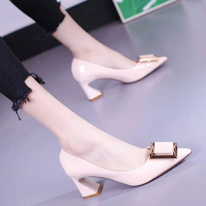 Square Buckle  Office Shoes