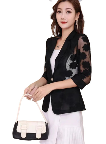 Hollow Lace Three-quarter Sleeve