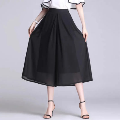 Chiffon Oversize Skirt Pants Elastic High Waist