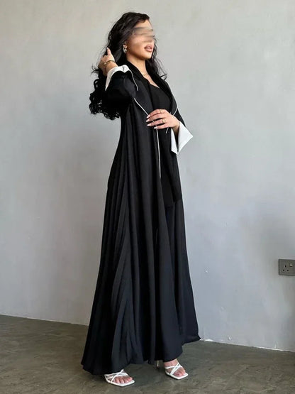 Open Abaya Luxury Black