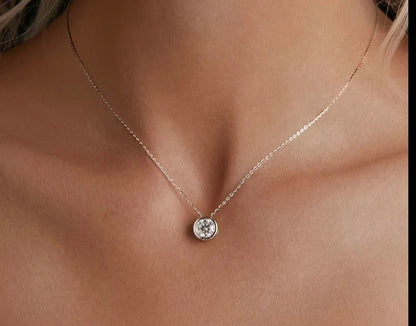 Carat Bazel Moissanite Necklace