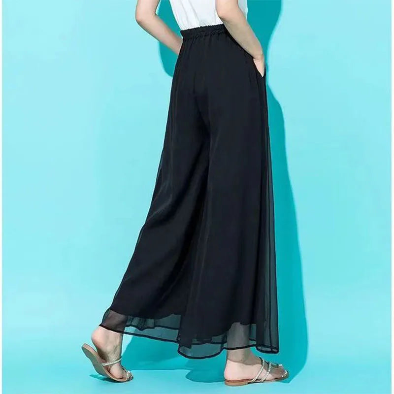 Oversized Chiffon Wide Leg Pants