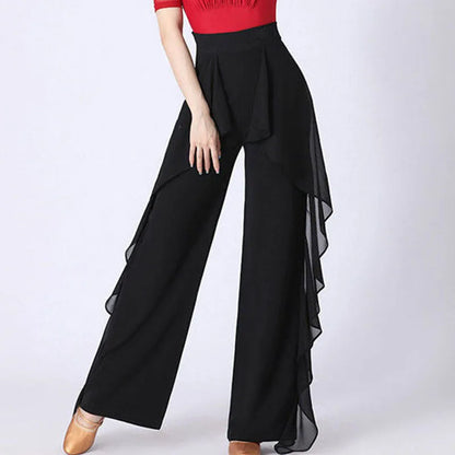 Elegant Women High Waist Chiffon Pants