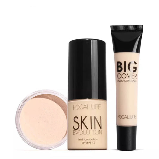 Makeup Set Include Liquid Foundation ,Concealer Cream Loose Powder