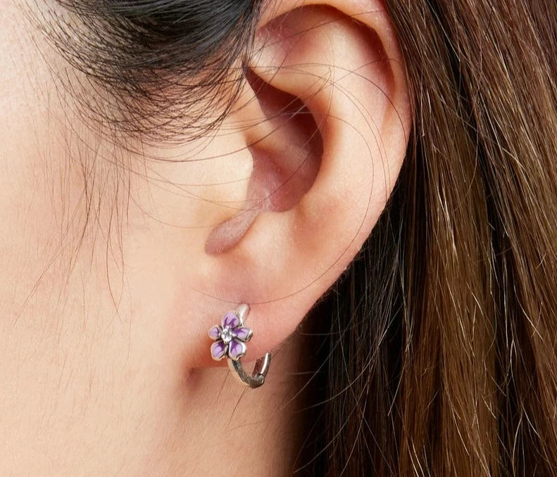 Flower Series Hoop Earrings Piercing Ear Buckles