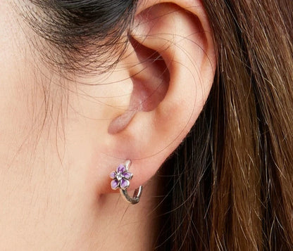 Flower Series Hoop Earrings Piercing Ear Buckles