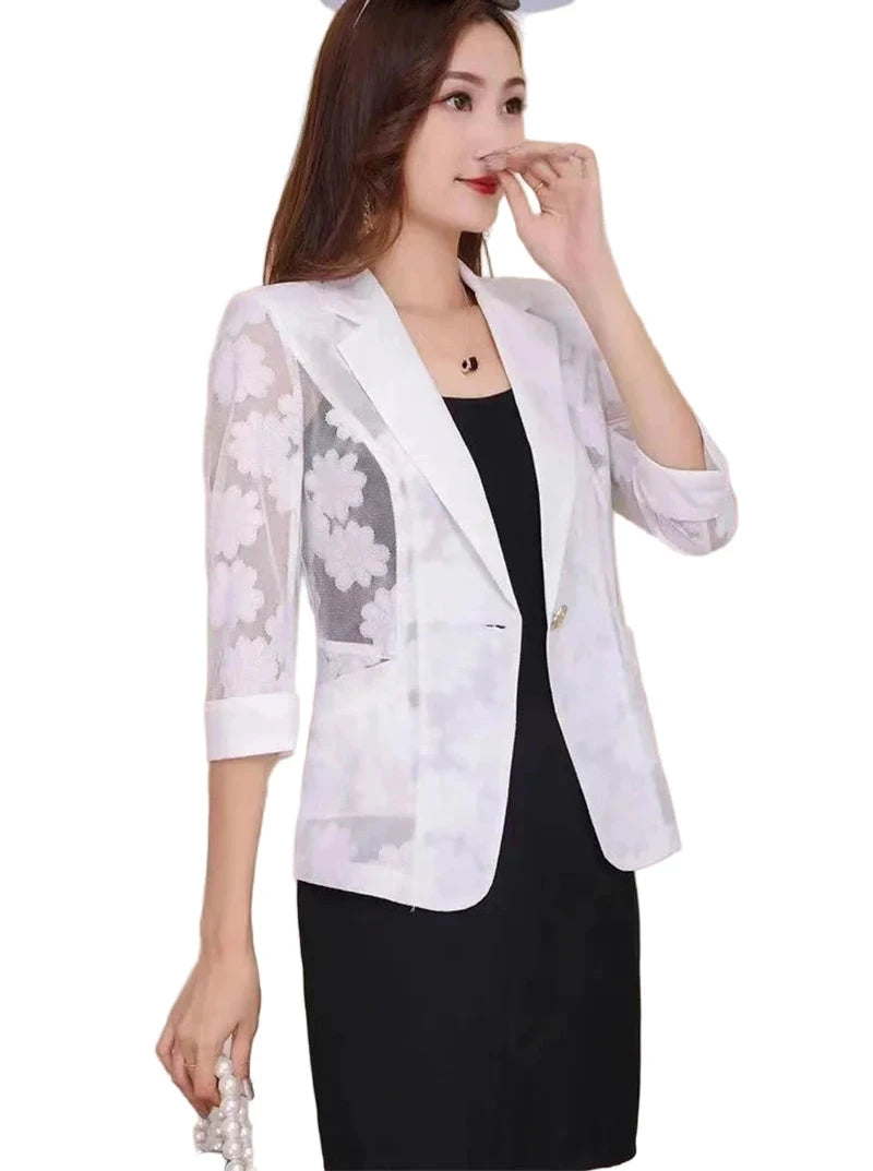 Hollow Lace Three-quarter Sleeve