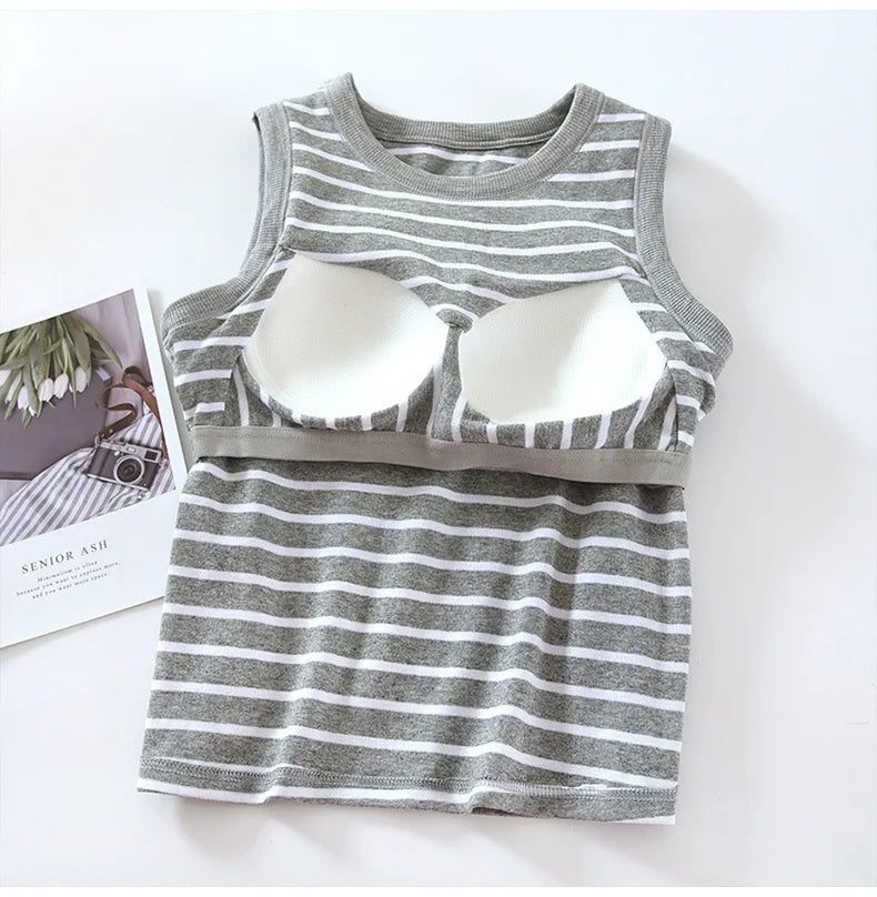 Cotton Striped  Padded Bust