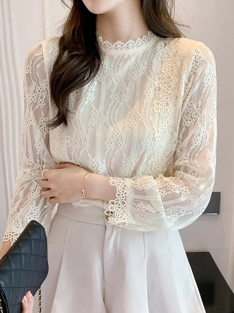 Lace Blouse Long Sleeve Blouse