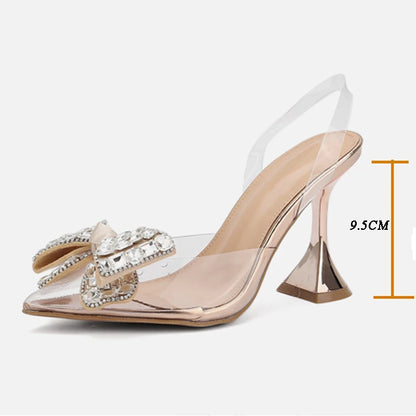 Butterfly-knot Crystal Designer Pumps