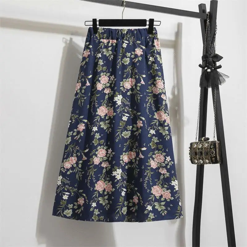 Chiffon skirt Casual Floral Printed