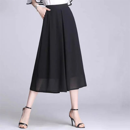 Chiffon Oversize Skirt Pants Elastic High Waist