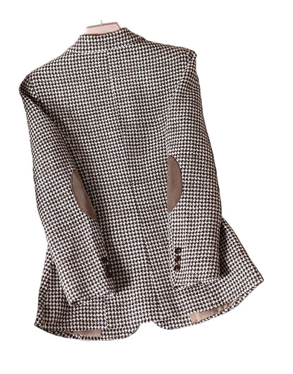 Plaid Blazer Tempeament Wool