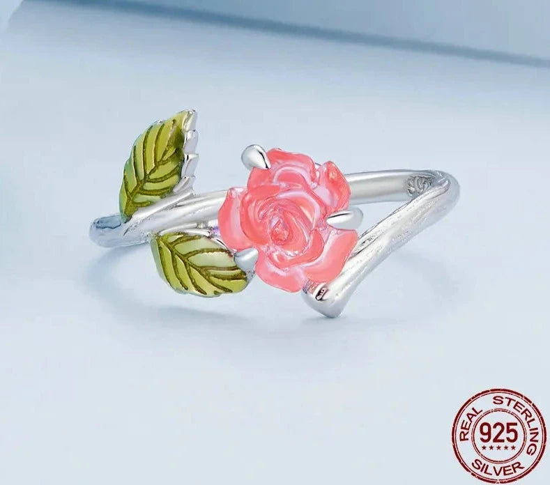 Silver Color Changing Rose Opening Ring