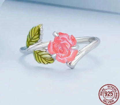 Silver Color Changing Rose Opening Ring