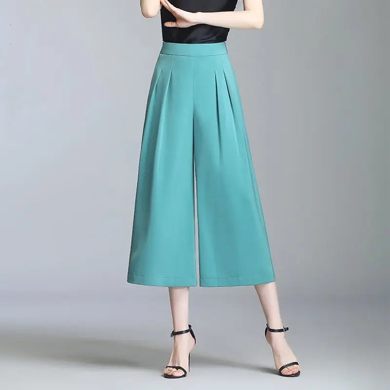 Loose Satin Wide Leg Trousers