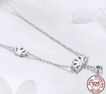 Elegant Lotus Pendant Necklaces Cubic Zircon