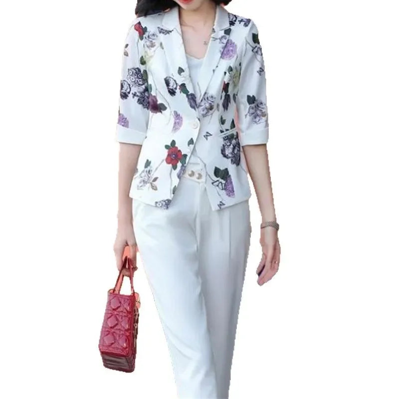 Slim Fit Printed Cardigan Polo Collar