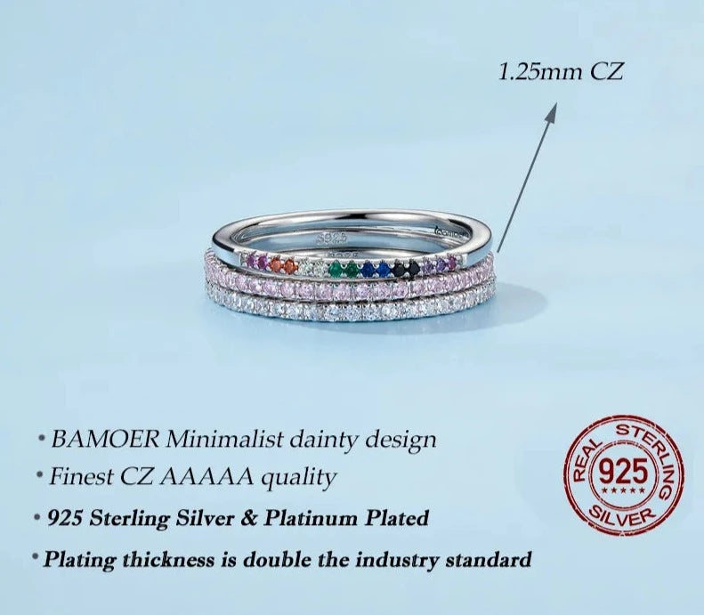 Simulated Diamond Stackable Ring