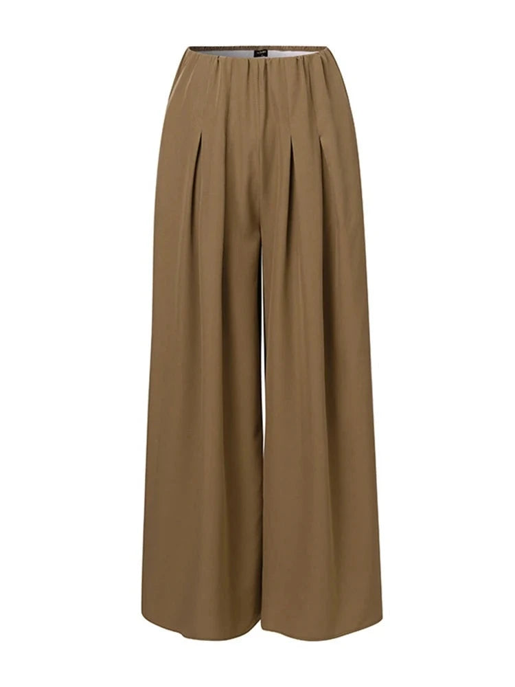 High Waist Solid Trousers