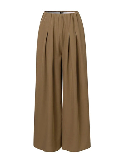 High Waist Solid Trousers