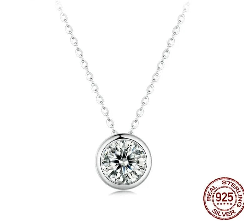 Carat Bazel Moissanite Necklace