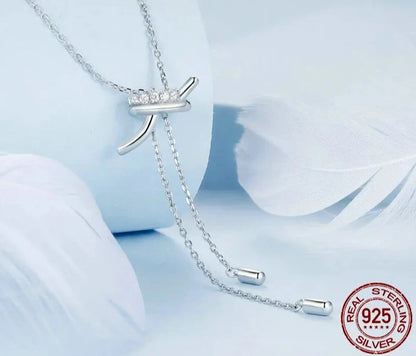 Silver Adjustable Knots Pendant Necklace