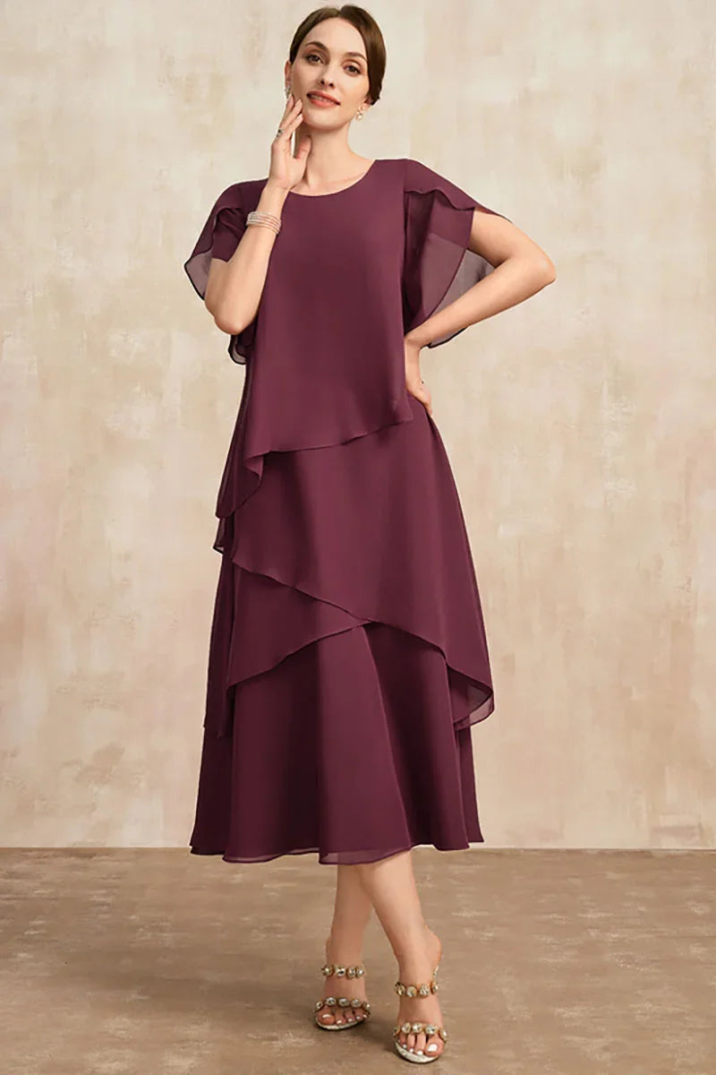 Chiffon Dress Irregular Layered