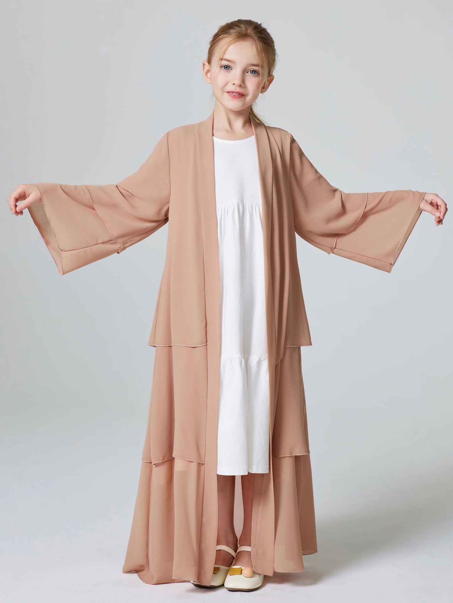 kids Layered Chiffon Abaya