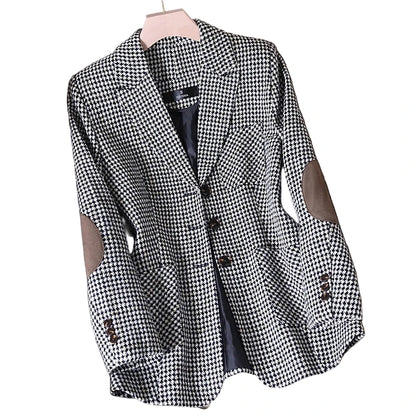 Plaid Blazer Tempeament Wool