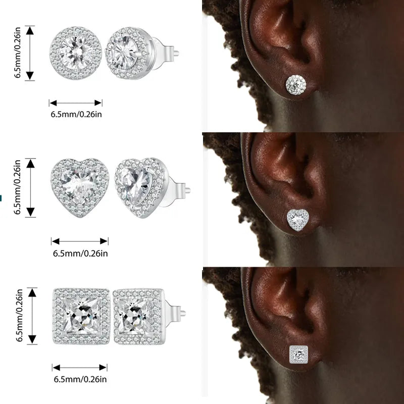 Stud Earrings Silver Hypoallergenic Classic