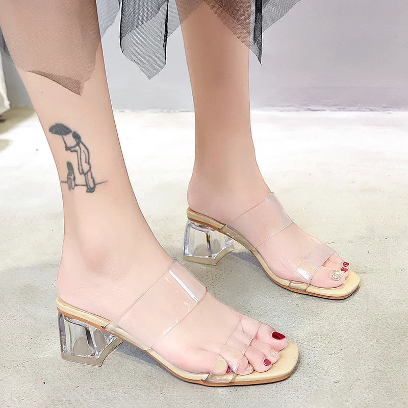 Clear Sandals Crystal High Heel