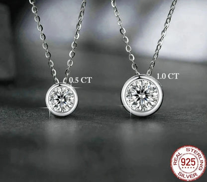 Carat Bazel Moissanite Necklace