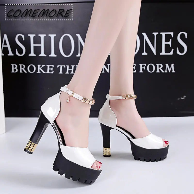 Peep Toe Platform High Heels Pumps Elegant Luxury Woman Shoes 2023 Casual Sandals Wedding Shoes Sandalia Women's Summer Footwear