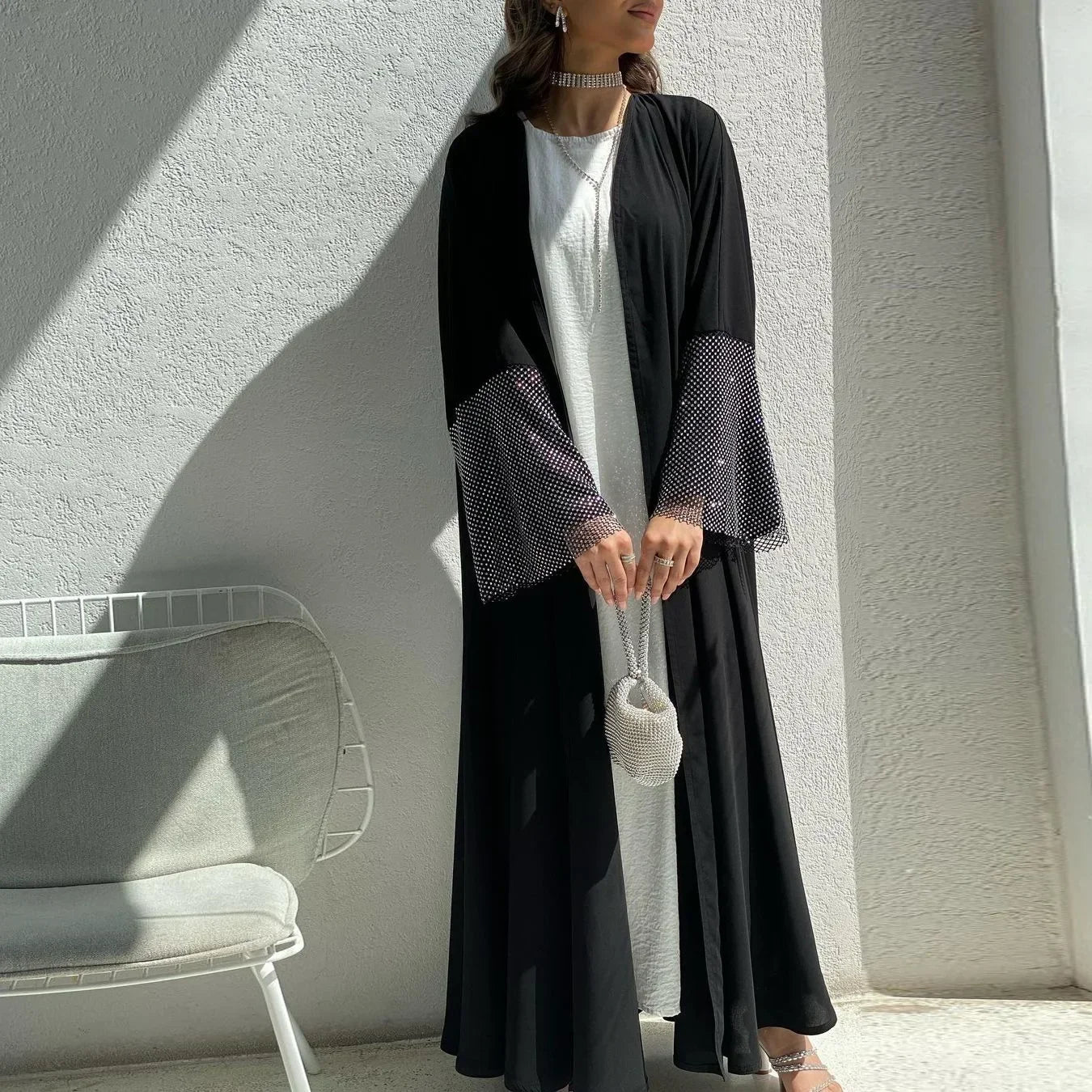 Open Abaya Black