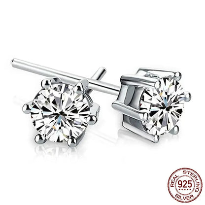 Silver Cubic Zirconia Stud Earrings