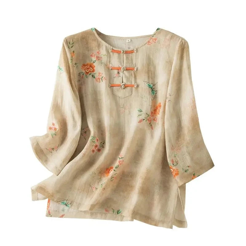 Linen Chinoiserie Print