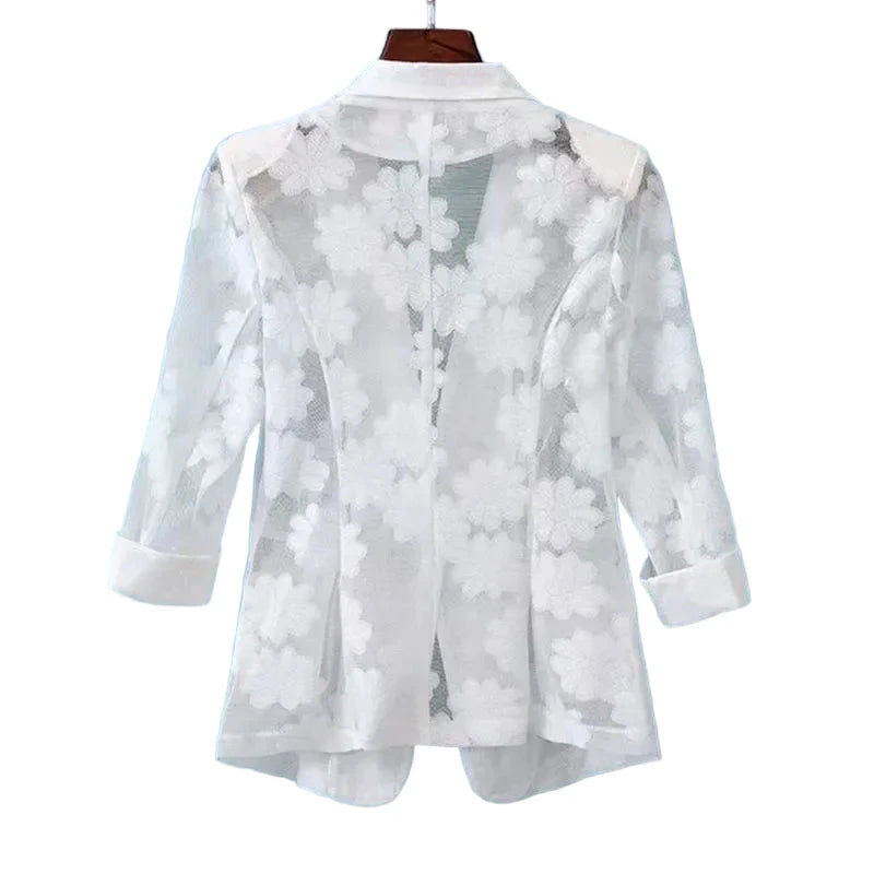 Hollow Lace Three-quarter Sleeve