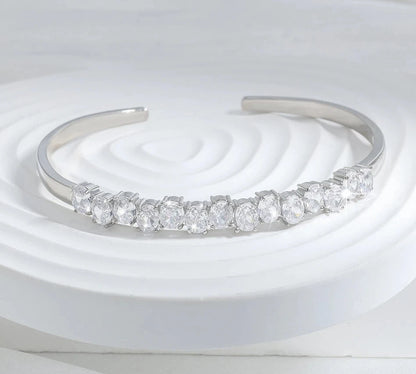 Oval Zirconia Open Bangles