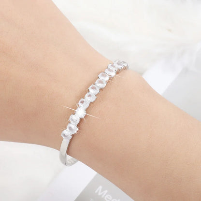 Oval Zirconia Open Bangles