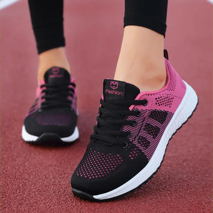 Breathable Walking Mesh Lace Up Flat