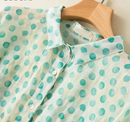 Polka Dot Print Linen